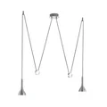 DROPS Double pendant lamp brushed aluminum