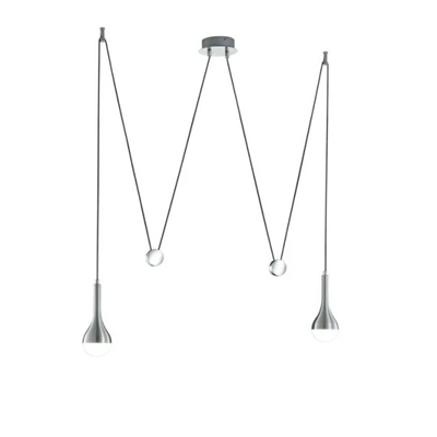 DROPS Lampa wisząca podwójna aluminium szczotkowane