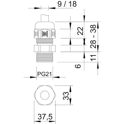 Drosseln OBO V-TEC PG21 LGR, J.SZAR.