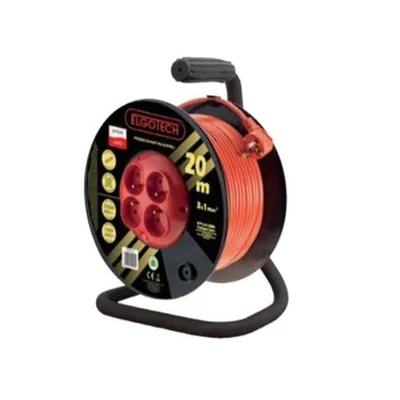 Drum extension cord 4 sockets z/u 40m OMY 3x1 orange