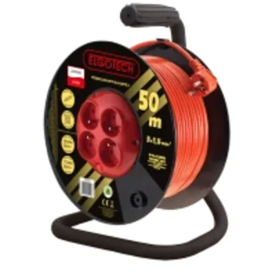 Drum extension cord 4 sockets z/u 50m OMY 3x1.5 orange