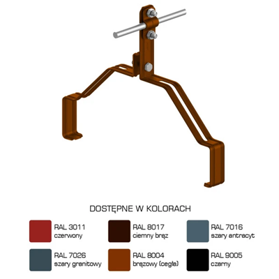 Držák hřebene Z-šroub V=10 cm, žárově zinkovaný a práškově lakovaný