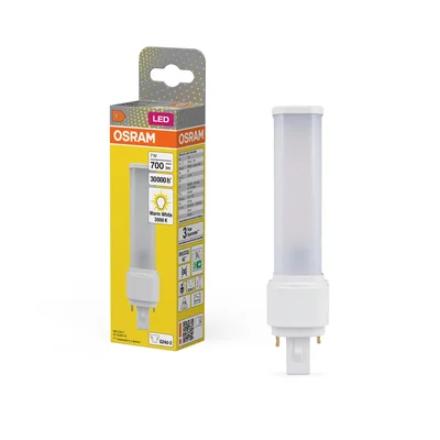 DULUX D LED FR 18 CCG lamp, AC mains 7W/830 G24d-2