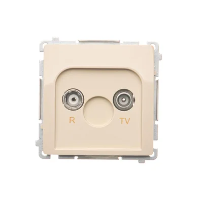 Durchgangs-R-TV-Antennenbuchse (Modul) Dämpfung 10 dB beige