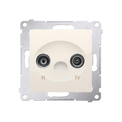 Durchgangs-R-TV-Antennenbuchse (Modul) TV- und R-Dämpfung 10 dB Creme