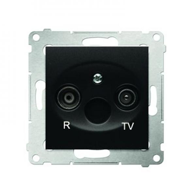 Durchgangs-R-TV-Antennendose (Modul) TV- und R-Dämpfung 10 dB anthrazit (metallic)