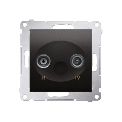 Durchgangs-R-TV-Antennendose (Modul) TV- und R-Dämpfung 10 dB anthrazit (metallic)