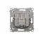 Durchgangs-R-TV-Antennendose (Modul) TV- und R-Dämpfung 10 dB silber (metallic)
