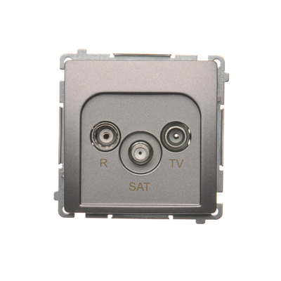 Durchgangs-R-TV-SAT-Antennendose (Modul) inox (metallisch)