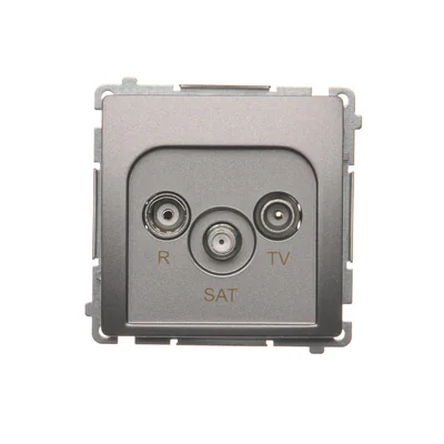 Durchgangs-R-TV-SAT-Antennendose (Modul) inox (metallisch)