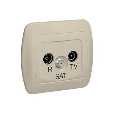 Durchgangsantennendose R-TV-SAT beige