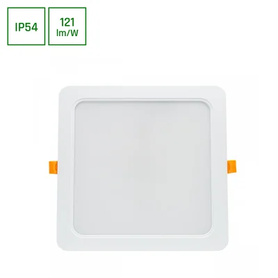 DURE 3 Einbauleuchte 24W NW 230V 110° IP54 IK06 220x220x34 WEISS quadratisch integriertes Netzteil