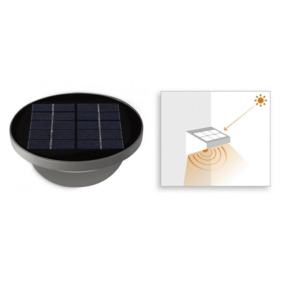 Dusk Lampa ścienna solarna szara