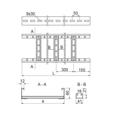 DUVC300H60/3 Drabina gr. blachy - 2 mm