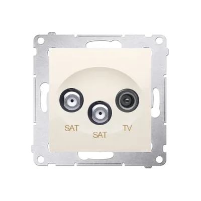 Dvojitá satelitní anténní zásuvka SAT-SAT-RTV (modul) krémová
