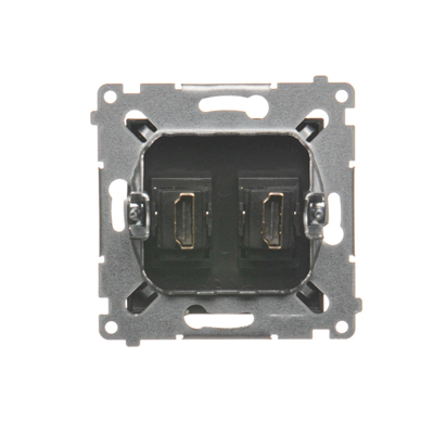 Dvojitá zásuvka HDMI (modul), antracitová metalíza