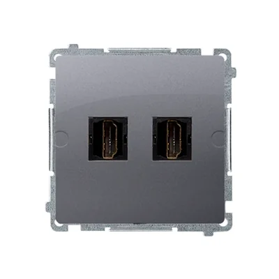Dvojitá zásuvka HDMI (modul), nerezová metalíza