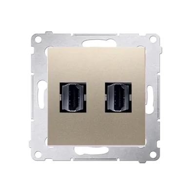Dvojitá zásuvka HDMI (modul), zlatá metalíza