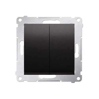Dvojité spínací tlačítko bez piktogramu (modul) 10A 250V rychlospojky antracitové (kovové)