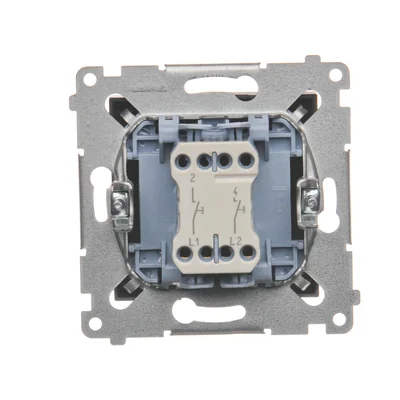 Dvojité spínací tlačítko bez piktogramu (modul) 230V, matná bronzová metalíza