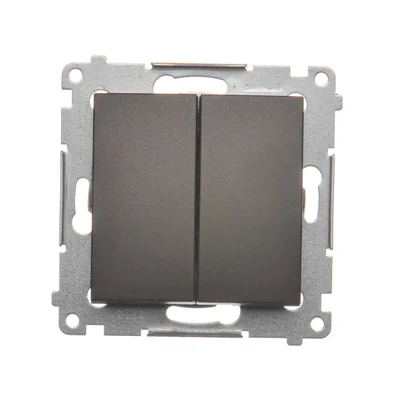Dvojité spínací tlačítko bez piktogramu (modul) 230V, matná bronzová metalíza
