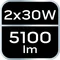 Dvojitý bodový reflektor 2x30W SMD LED 5100lm na stojanu 1,8 m