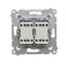 Dvojitý křížový spínač, 2 klíče (modul), 230V, krém