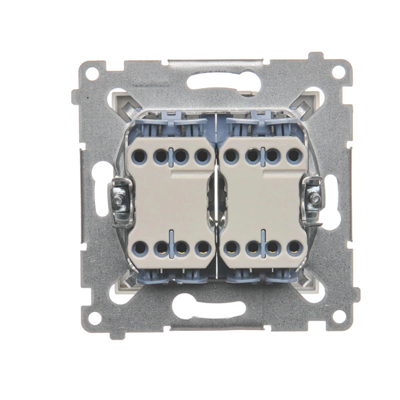 Dvojitý křížový spínač, 2 klíče (modul), 230V, zlatá metalíza