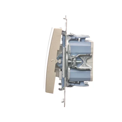 Dvojitý křížový spínač, 2 klíče (modul), 230V, zlatá metalíza