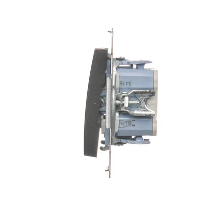 Dvojitý křížový vypínač s podsvícením (modul) 250 V, metalický antracit