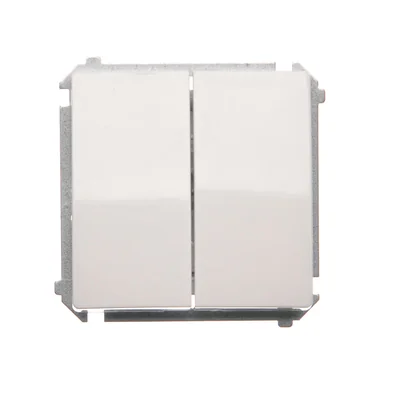 Dvojitý schodišťový spínač (modul) 10A 250V, šroubovací svorky, bílá