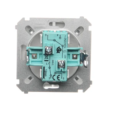 Dvojitý schodišťový spínač (modul) 10A 250V, šroubovací svorky, bílá