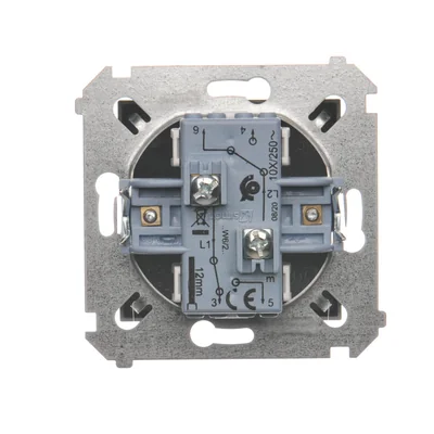 Dvojitý schodišťový spínač (modul) 10A 250V šroubové svorky antracit (kovový)