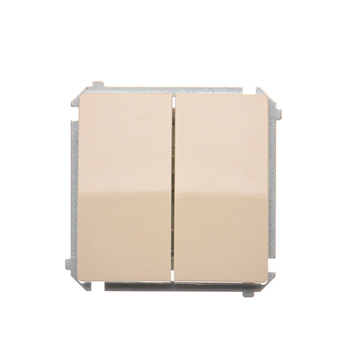 Dvojitý schodišťový spínač s podsvícením (modul) 10A 250V šroubovací svorky béžové