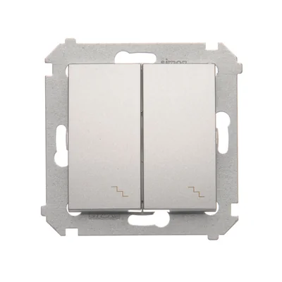 Dvojitý schodišťový spínač s podsvícením (modul) 10A 250V šroubovací svorky stříbrné (kovové)