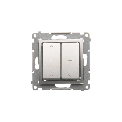Dvojitý žaluziový spínač (modul) 230V, rychlospojky. , stříbrná metalíza