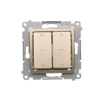 Dvojitý žaluziový spínač (modul) 230V, rychlospojky. , zlatá metalíza
