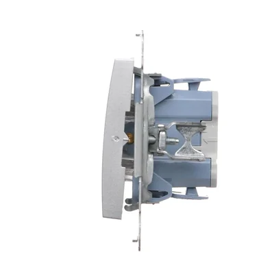 Dvoupólový spínač (modul) 10A, 250V, rychlospojky, stříbrný (metalický)