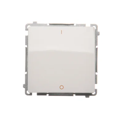 Dvoupólový spínač (modul), 10A, 250V, šroubovací svorky, bílá