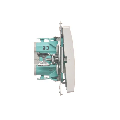 Dvoupólový spínač (modul), 10A, 250V, šroubovací svorky, bílá