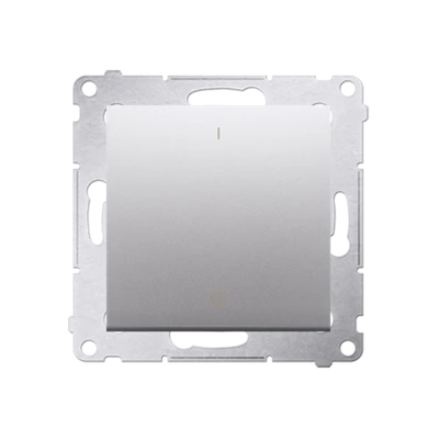 Dvoupólový spínač (modul) 16A, 250V, šroubovací svorky, stříbrný (metalický)