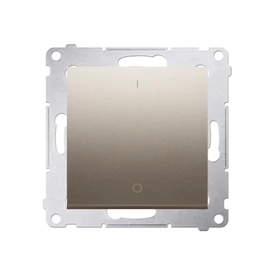Dvoupólový spínač (modul) 16A, 250V, šroubovací svorky, zlatý (metalický)