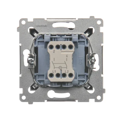 Dvoupólový vypínač s LED podsvícením (modul) 10A, 250V, rychlospojky, antracit (metalický)