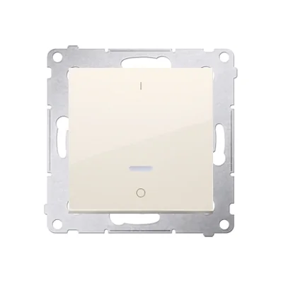 Dvoupólový vypínač s LED podsvícením (modul) 10A, 250V, rychlospojky, krémový