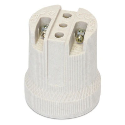 E27 socket, white porcelain