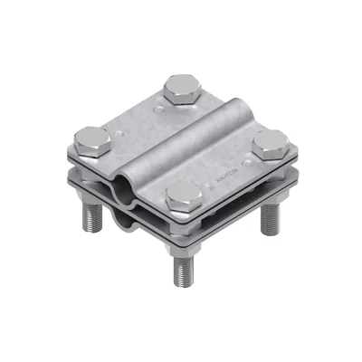 Earth connection 4xM8, tape width 40mm, hot-dip galvanized