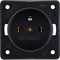 Earthed socket, brown, matt, Integro mechanism