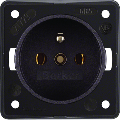 Earthed socket, brown, matt, Integro mechanism