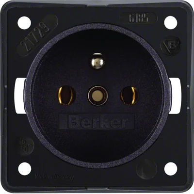 Earthed socket, brown, matt, Integro mechanism
