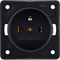 Earthed socket, brown, matt, Integro mechanism